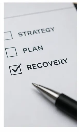 Director working through a business recovery checklist with cash-flow and creditor priorities