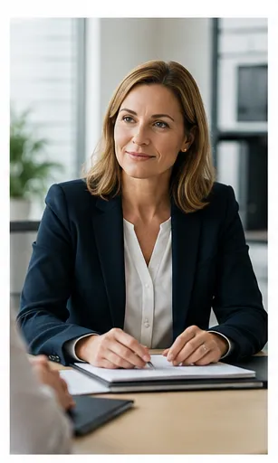 Insolvency adviser reviewing a director's financial position in a confidential consultation
